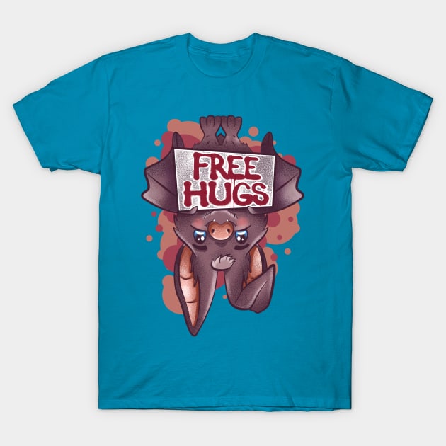 bat free hugs cute and funny T-Shirt by the house of parodies